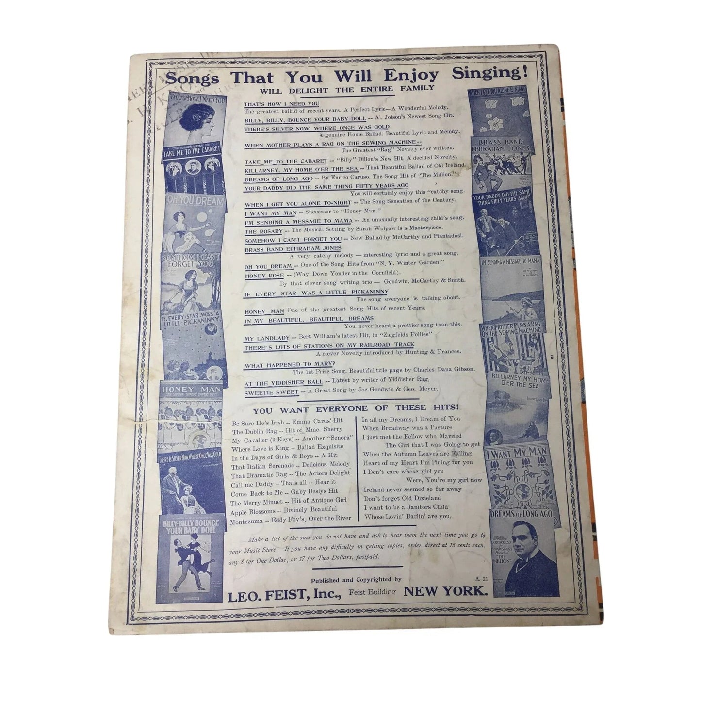 ''When I Get You Alone to Night'' Vintage Sheet Music Book - A+ Stuff - Sheet Music - A+ Stuff