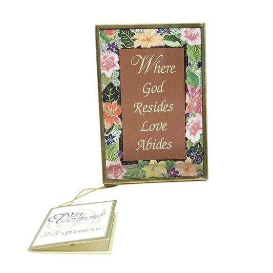 Where God Resides Love Abides - Via Vermont Glass Religious Plaque Decor - Via Vermont - Religious Items - A+ Stuff