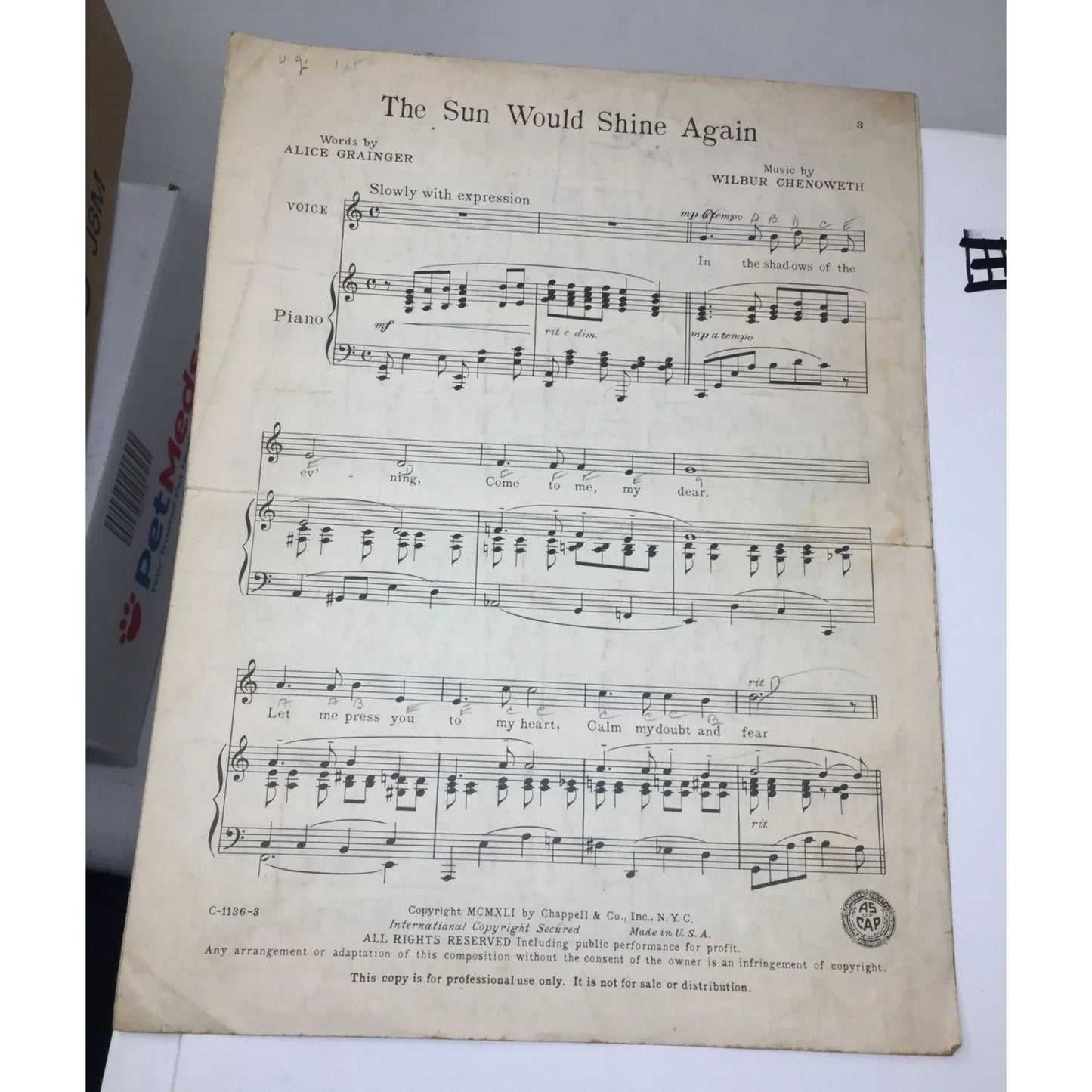 ''Where the apple blossoms fall'' Vintage Sheet music book - A+ Stuff - SHEET MUSIC - A+ Stuff