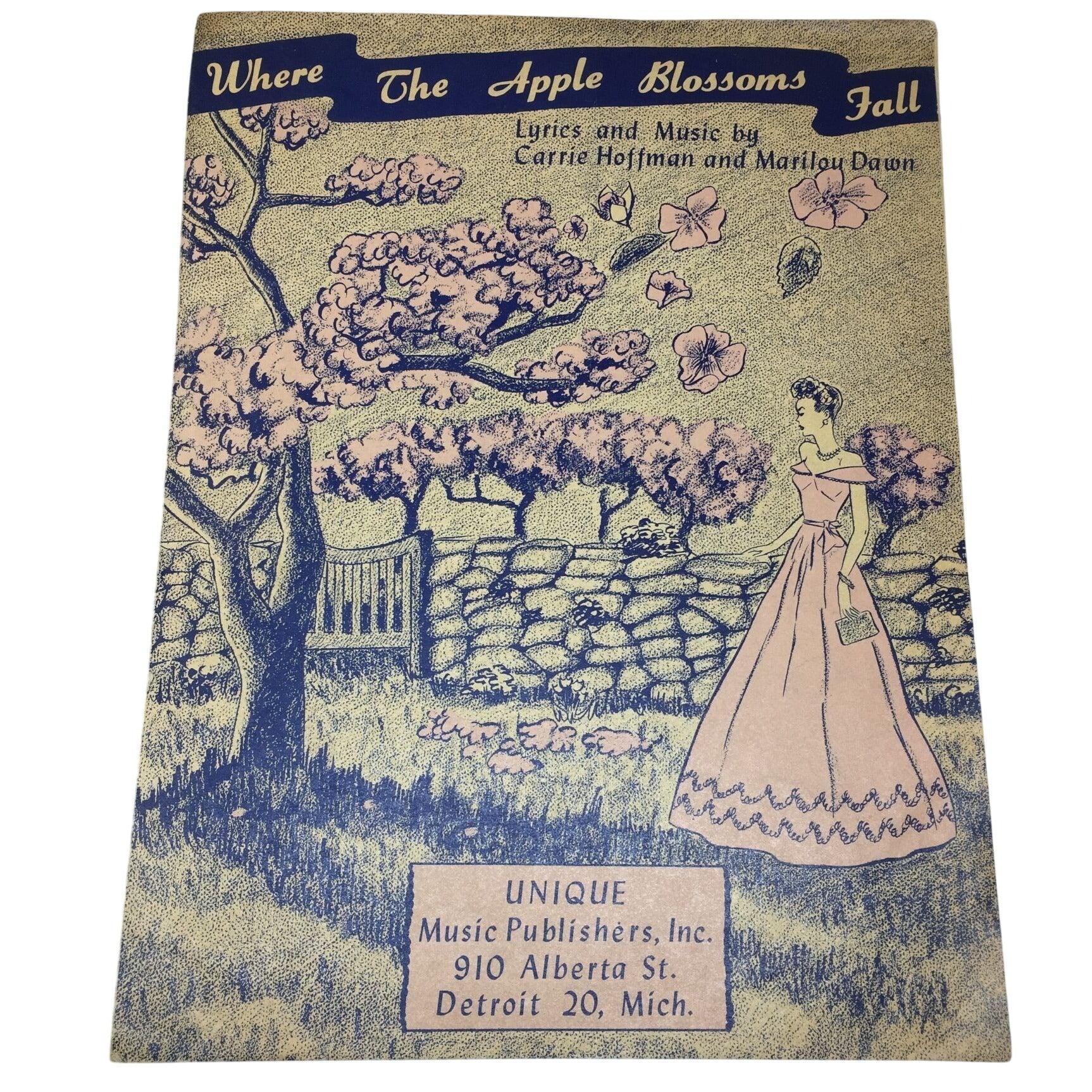 ''Where the apple blossoms fall'' Vintage Sheet music book - A+ Stuff - SHEET MUSIC - A+ Stuff