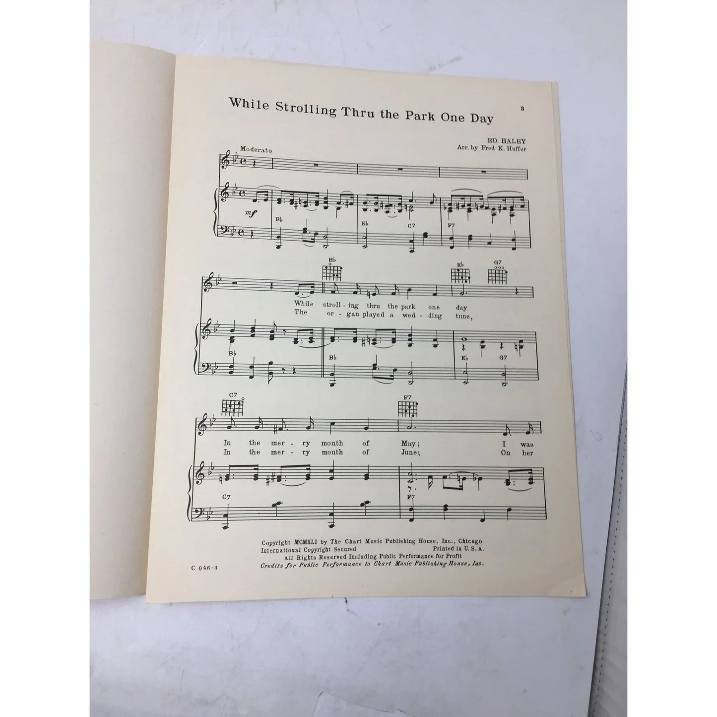 While Strolling Thru The Park One Day by Ed Haley Vintage sheet music - A+ Stuff - sheet music - A+ Stuff