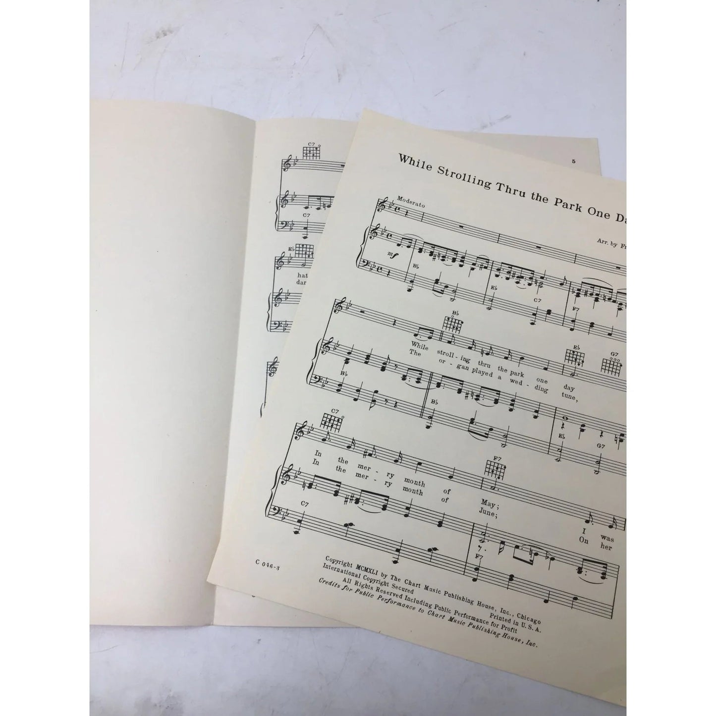 While Strolling Thru The Park One Day by Ed Haley Vintage sheet music - A+ Stuff - sheet music - A+ Stuff