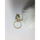 White Fuzzy Faux Fur Pom Pom Keychain with Gold Toned Butterflies on it - A+ Stuff - Jewelry - A+ Stuff