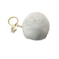 White Fuzzy Faux Fur Pom Pom Keychain with Gold Toned Butterflies on it - A+ Stuff - Jewelry - A+ Stuff