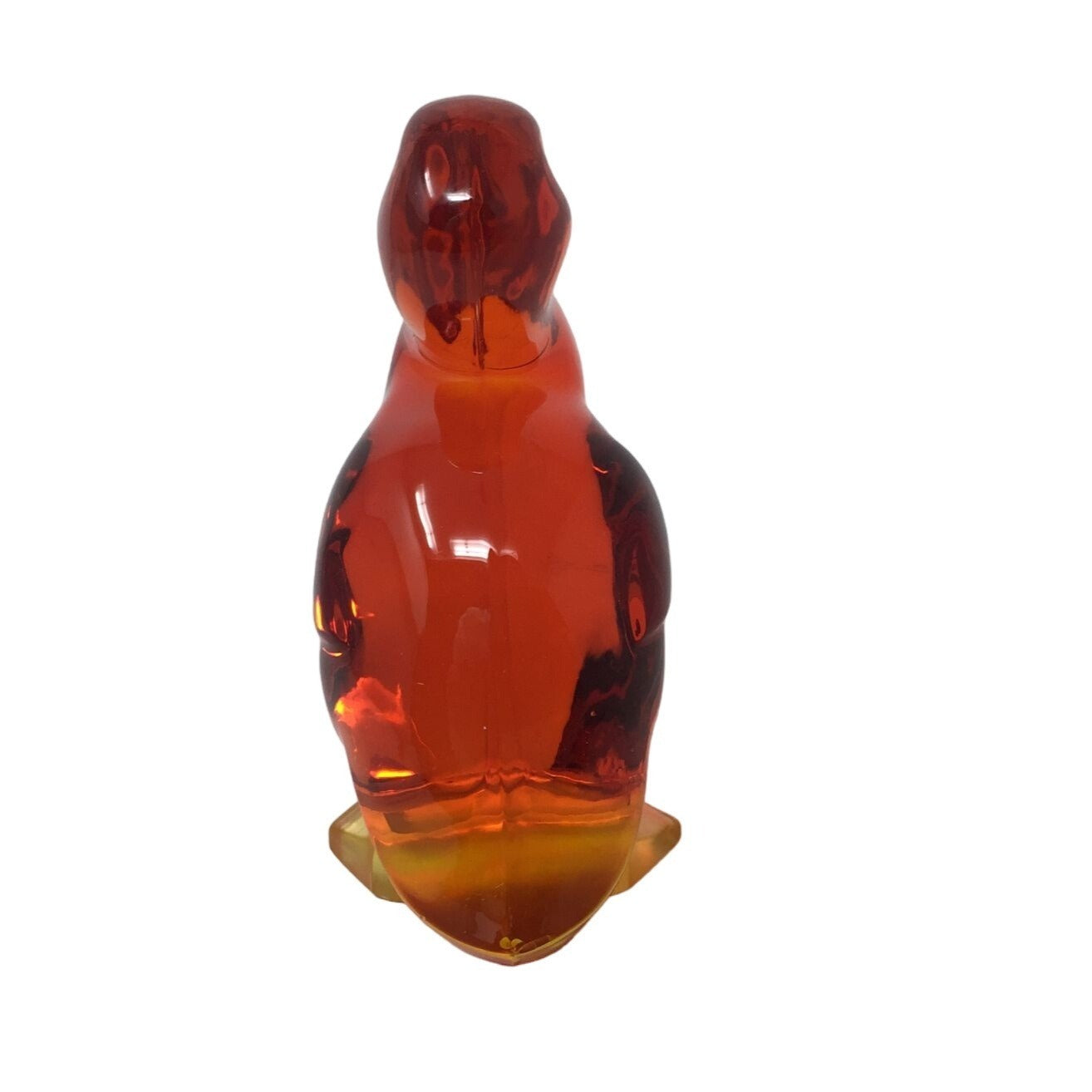 Vintage Orange Glass Duck Figurine- about 4.5'' tall