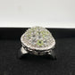 3 Carat Large and Beautiful Peridot Pave' Ring  Size 7