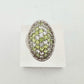 3 Carat Large and Beautiful Peridot Pave' Ring  Size 7