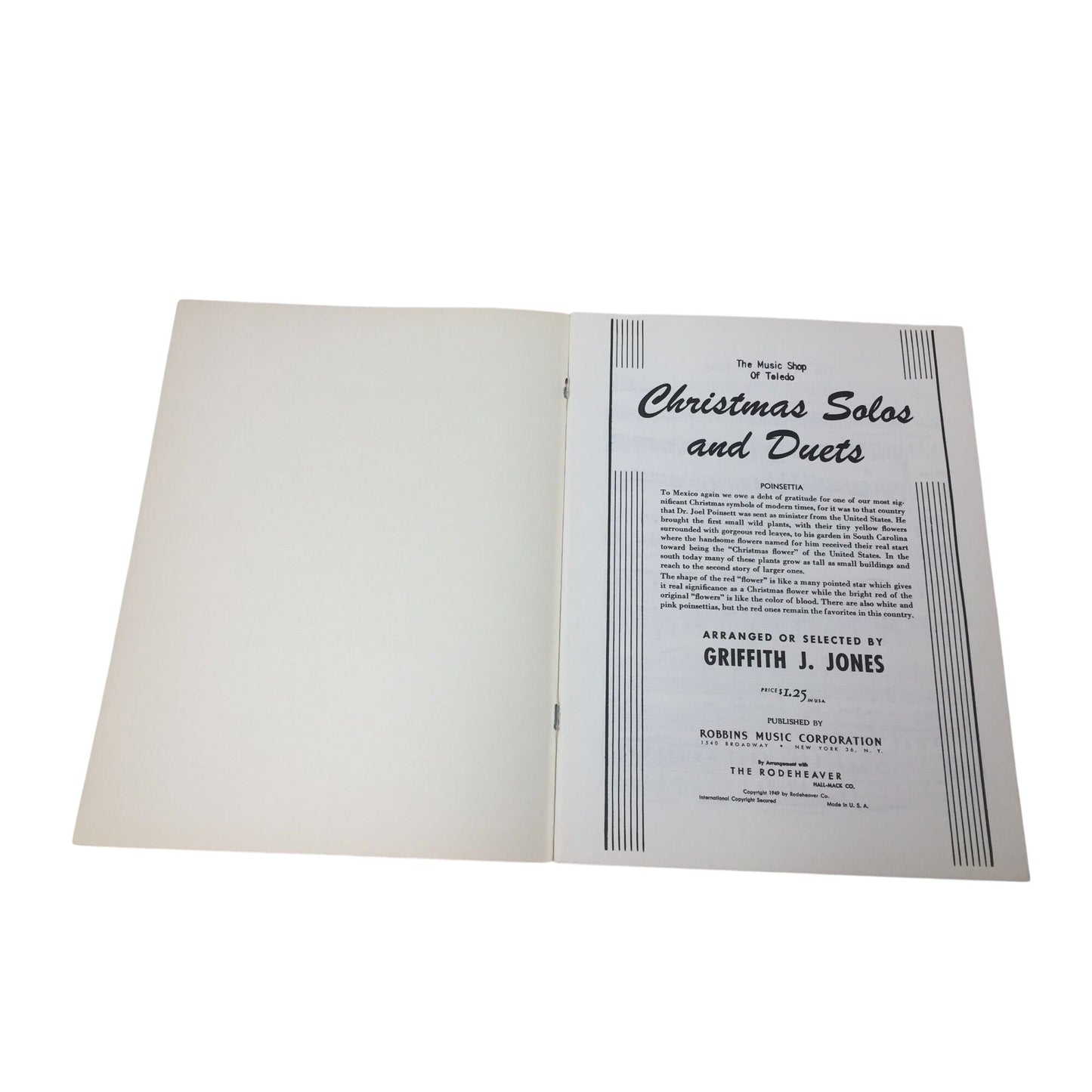 vintage 1949 songbook titled Christmas Solos and Duets arranged A+ Stuff  A+ Stuff Sheet Music
