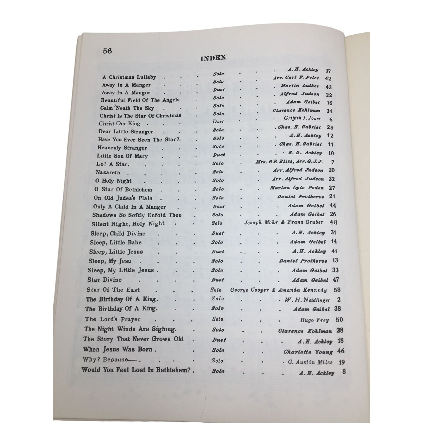 vintage 1949 songbook titled Christmas Solos and Duets arranged A+ Stuff  A+ Stuff Sheet Music