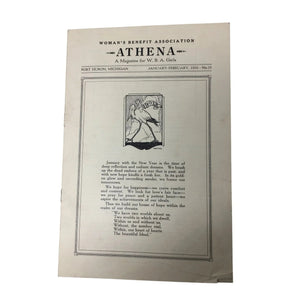 ''Woman's Benefit Association ATHENA A Magazine for W.B.A. Girls''