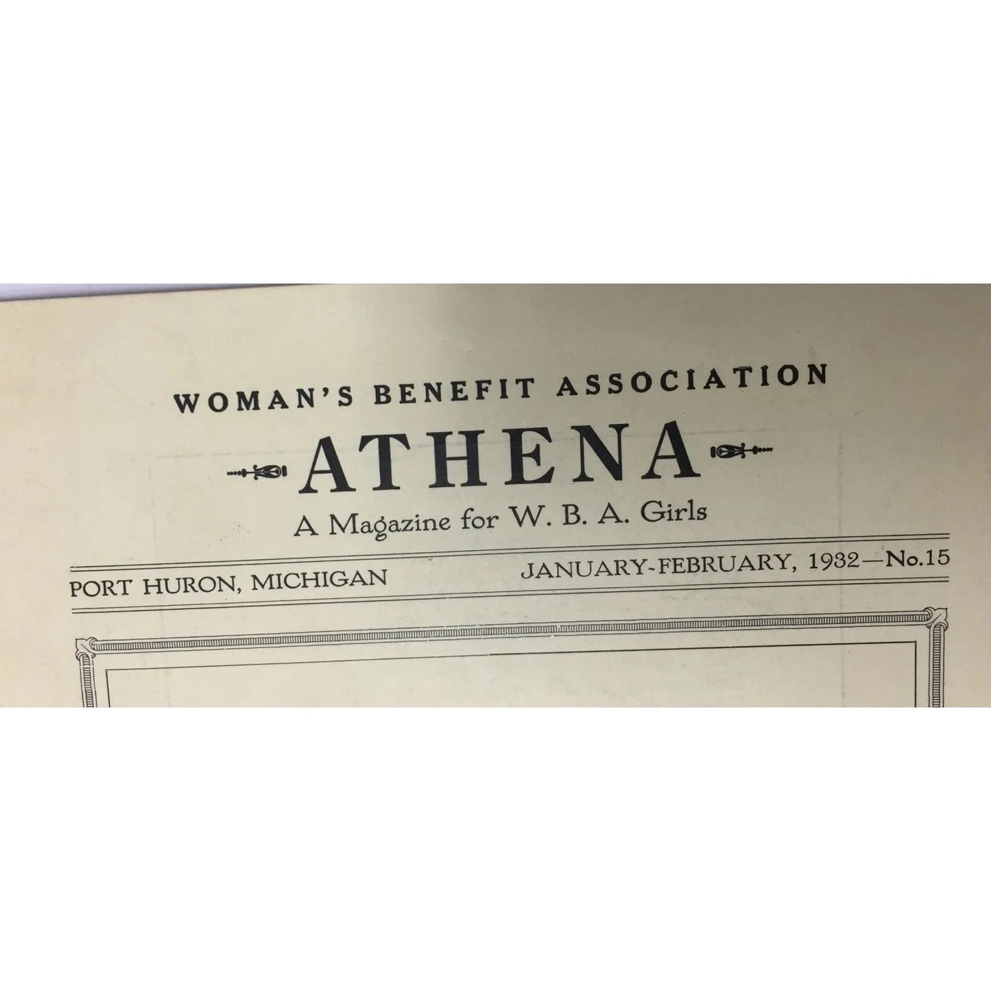''Woman's Benefit Association ATHENA A Magazine for W.B.A. Girls'' - A+ Stuff - Magazine - A+ Stuff