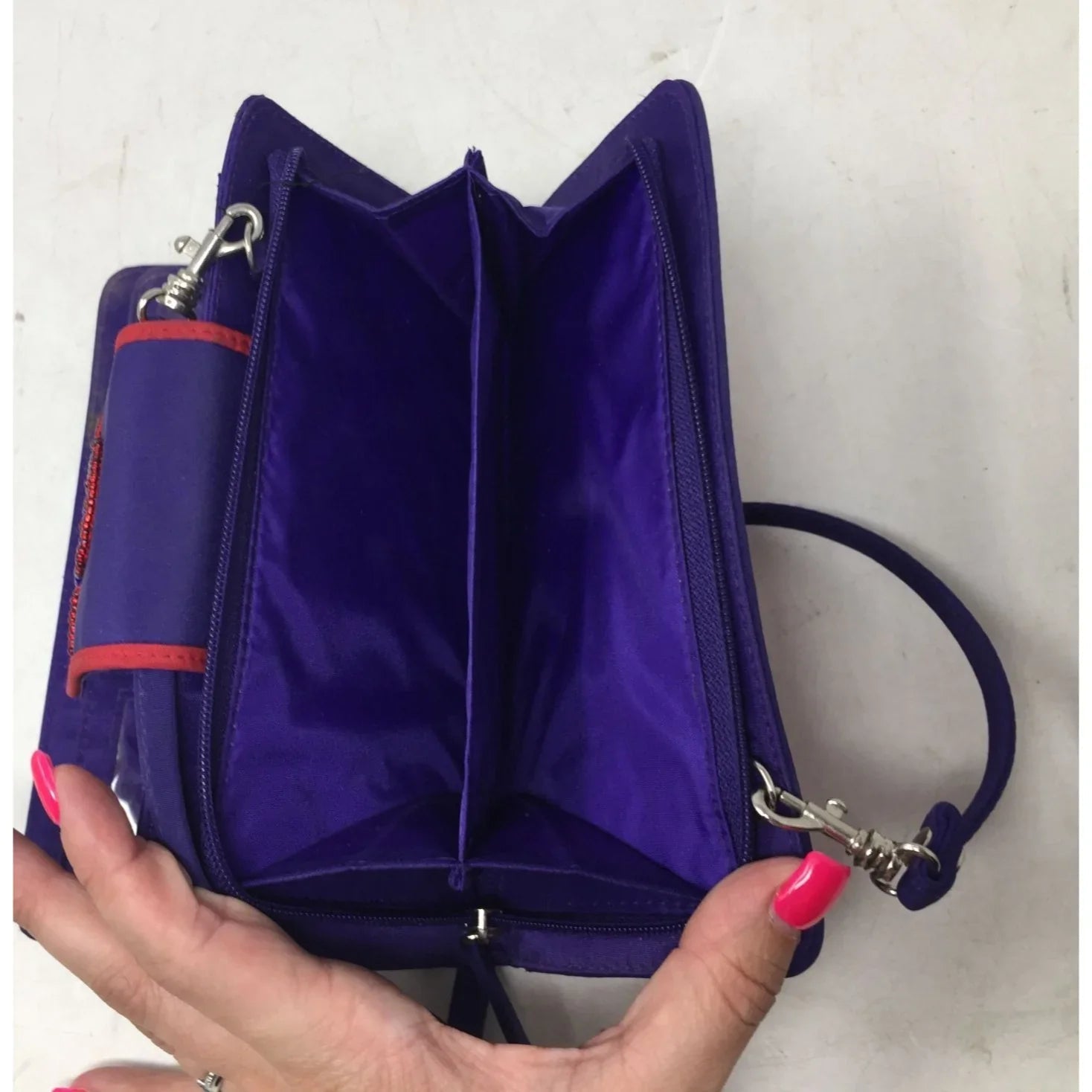 Women's Avon Red And Purple Wallet With Crossbody Strap - avon - Wallet - A+ Stuff