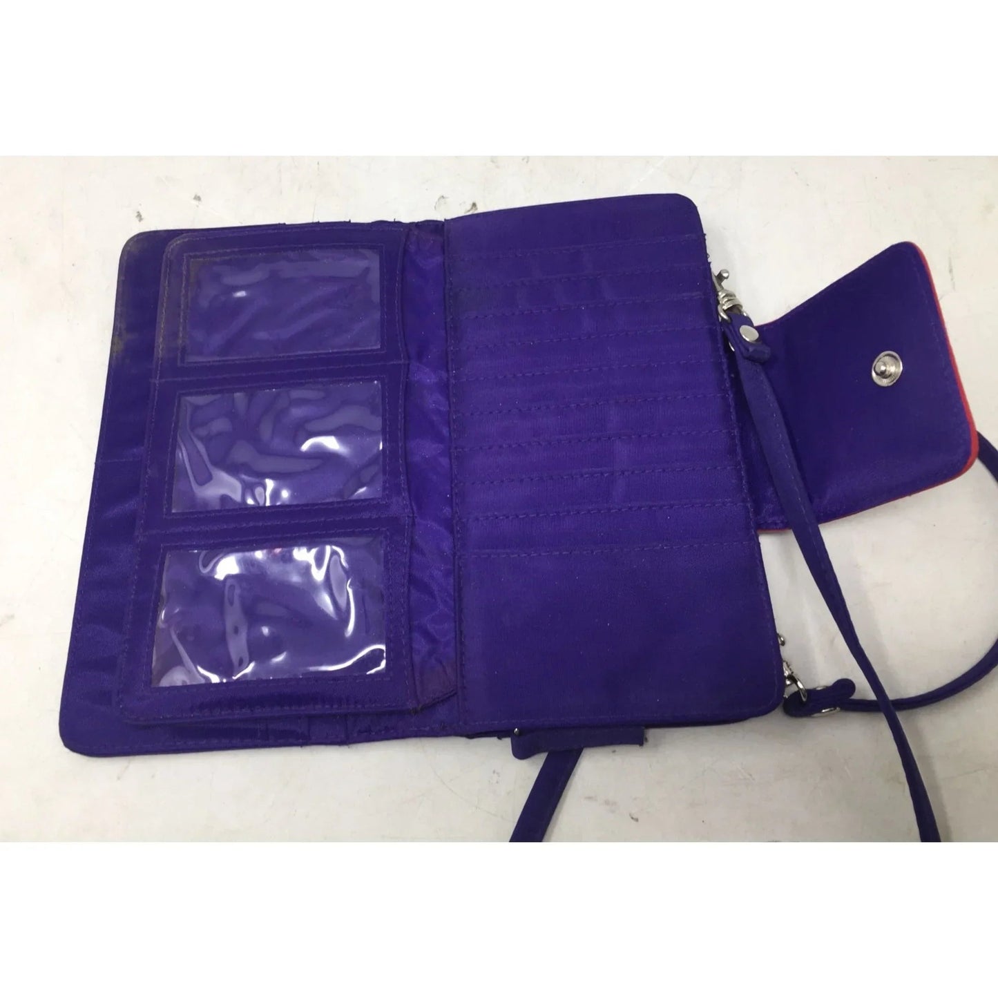 Women's Avon Red And Purple Wallet With Crossbody Strap - avon - Wallet - A+ Stuff