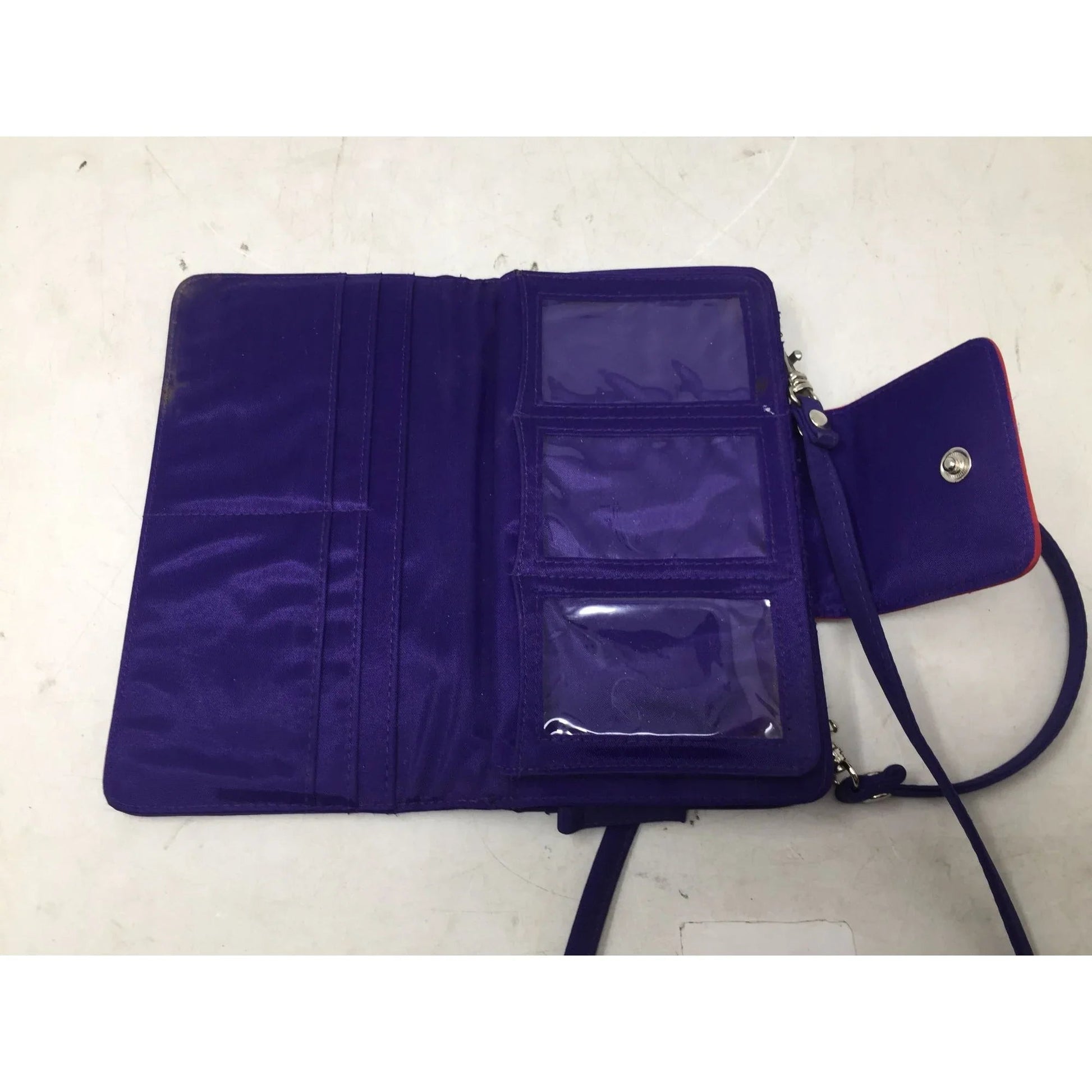 Women's Avon Red And Purple Wallet With Crossbody Strap - avon - Wallet - A+ Stuff