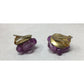 Women's Beaded Purple and Gold Tone Clip On Earrings - A+ Stuff - Earrings - A+ Stuff