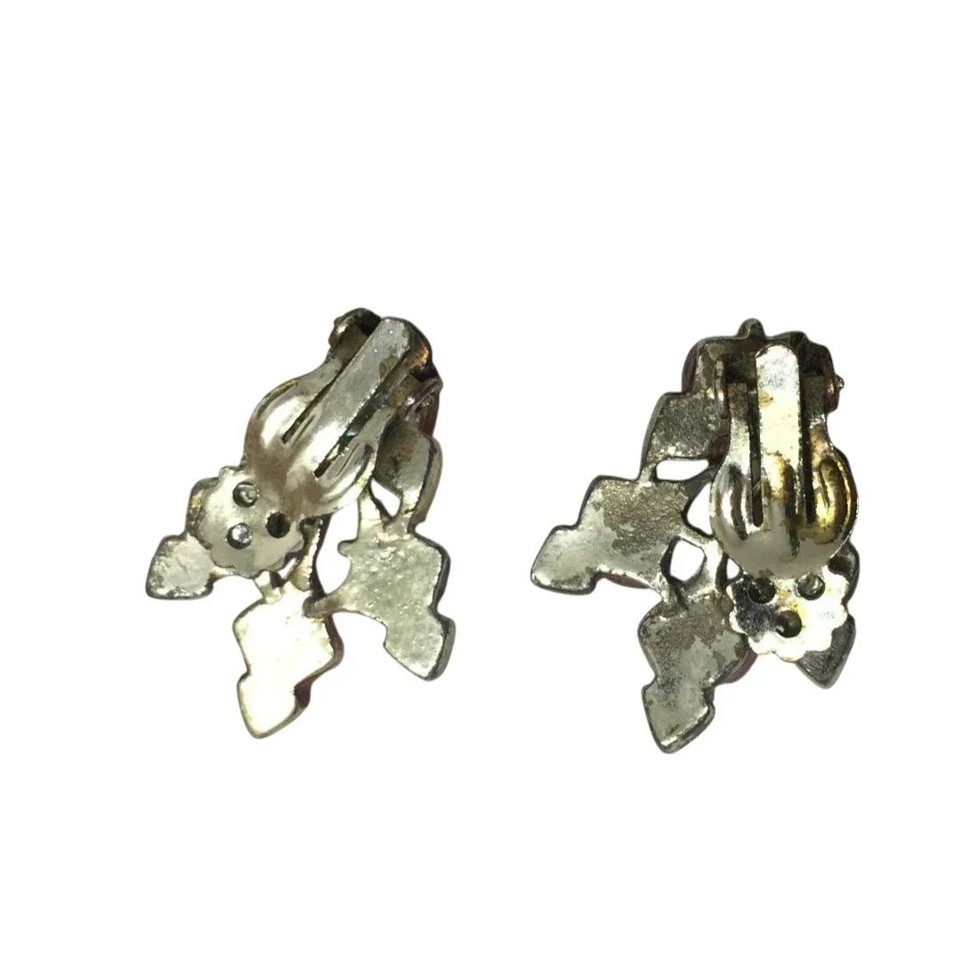 Women's Beautiful Gold, Purple, and Pink Clip On Earrings - A+ Stuff - Earrings - A+ Stuff