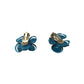 Women's Beautiful Gold Tone and Blue Flower Clip On Earrings - A+ Stuff - Earrings - A+ Stuff