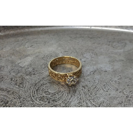 Women's Beautiful Gold Tone Ring (Size 7.5) - A+ Stuff - Ring - A+ Stuff