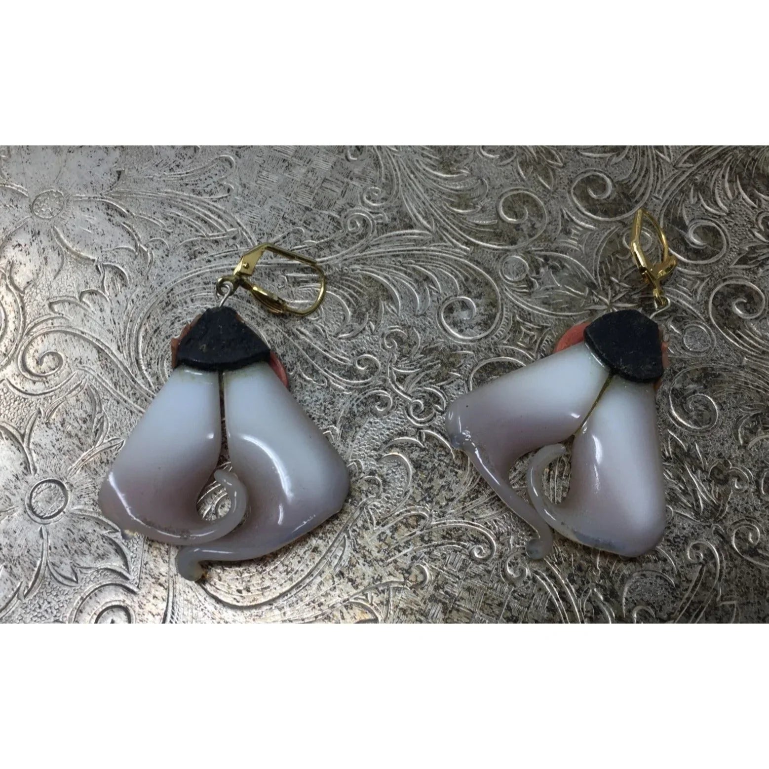 Women's Beautiful Pink and Gold Tone Dangle Earrings - A+ Stuff - earrings - A+ Stuff