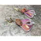 Women's Beautiful Pink and Gold Tone Dangle Earrings - A+ Stuff - earrings - A+ Stuff