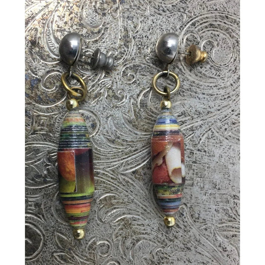 Women's Beautiful Unique Handmade Paper Bead Dangle Earrings - A+ Stuff - Earrings - A+ Stuff