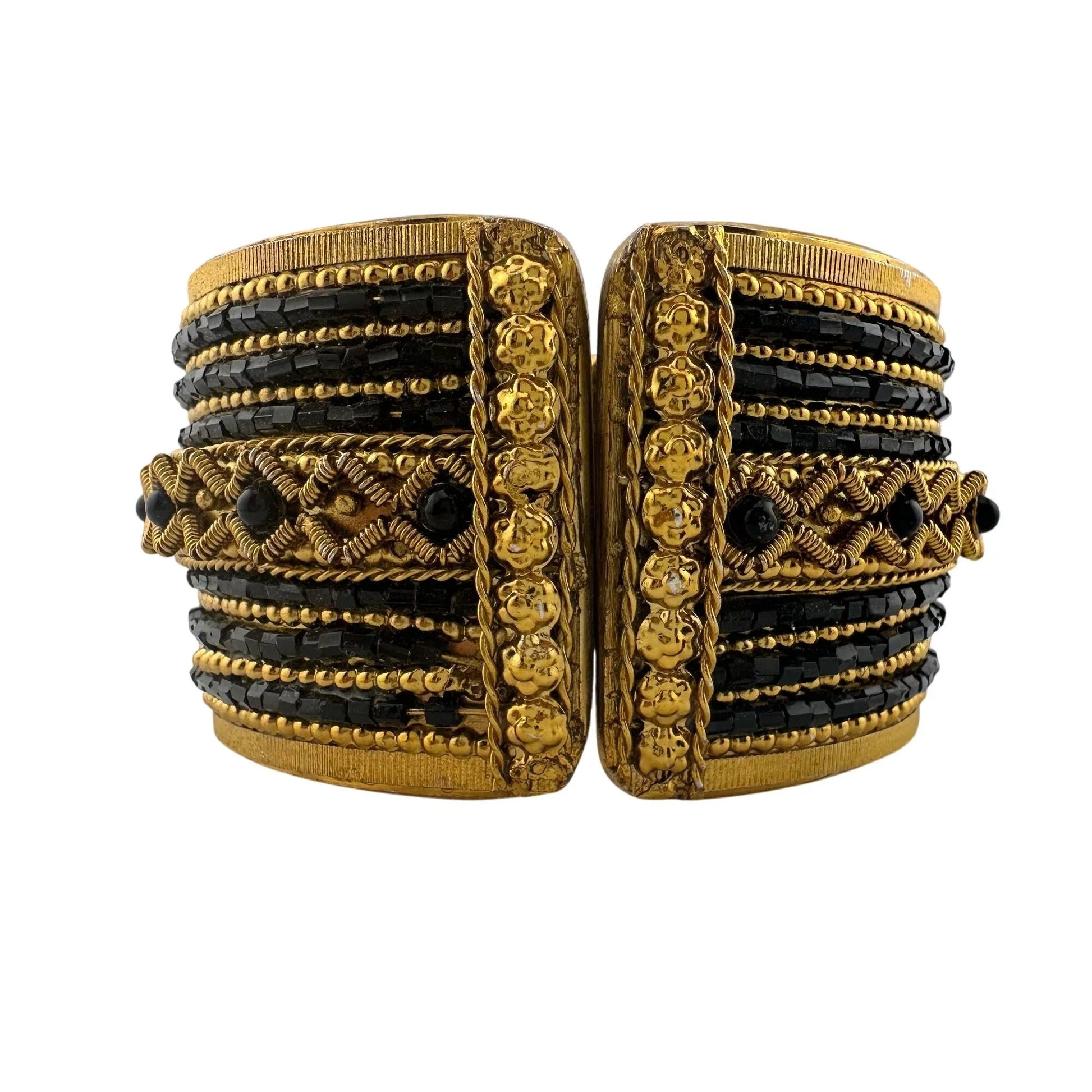 Women's Black and Gold Fashion Cuff Bracelet - A+ Stuff - Bracelet - A+ Stuff