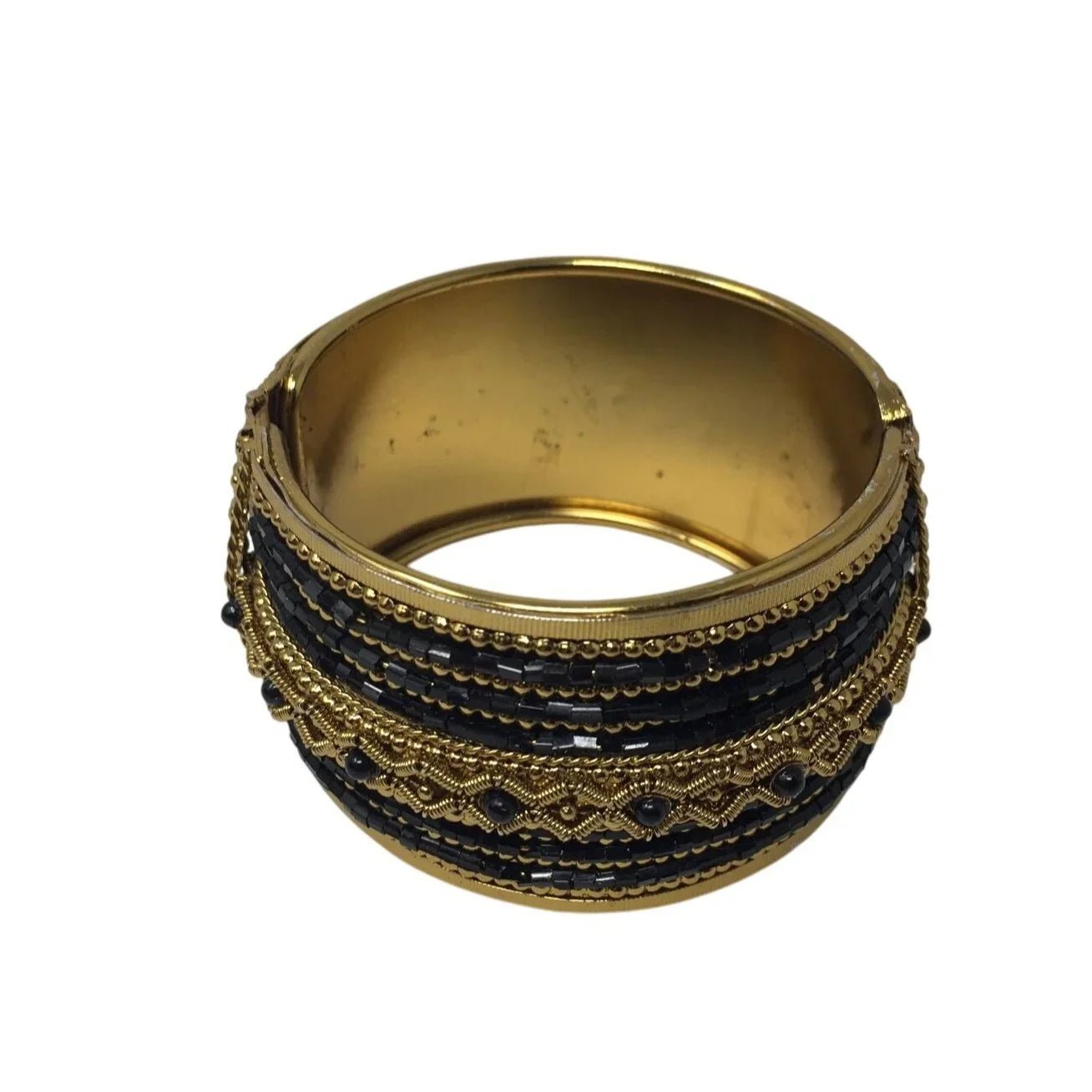 Women's Black and Gold Fashion Cuff Bracelet - A+ Stuff - Bracelet - A+ Stuff