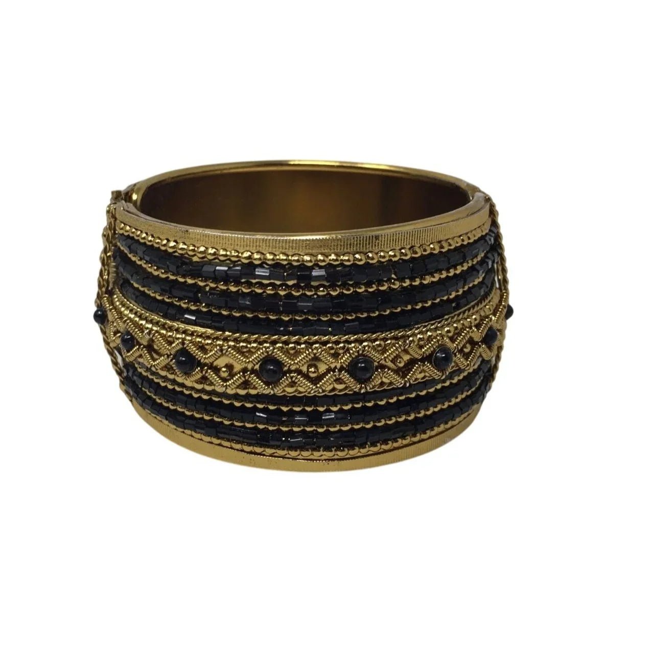Women's Black and Gold Fashion Cuff Bracelet - A+ Stuff - Bracelet - A+ Stuff