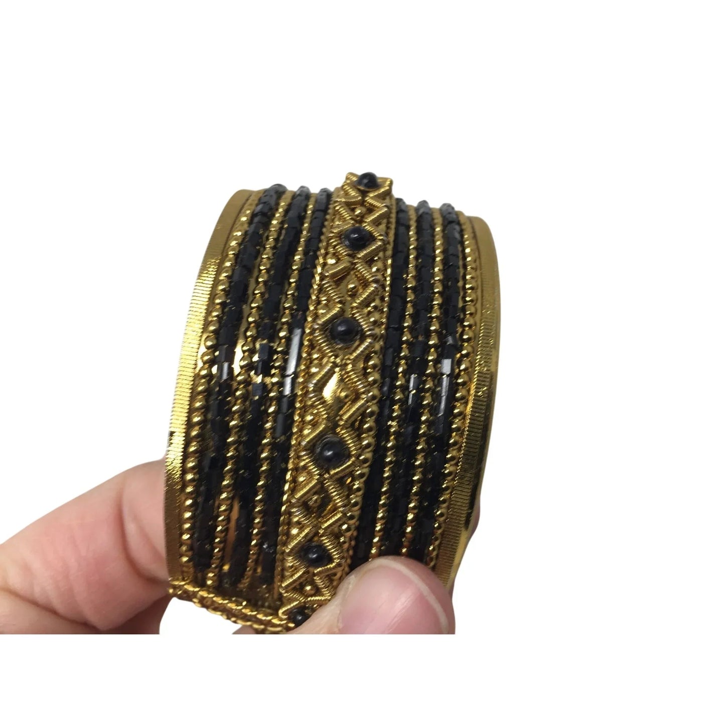 Women's Black and Gold Fashion Cuff Bracelet - A+ Stuff - Bracelet - A+ Stuff