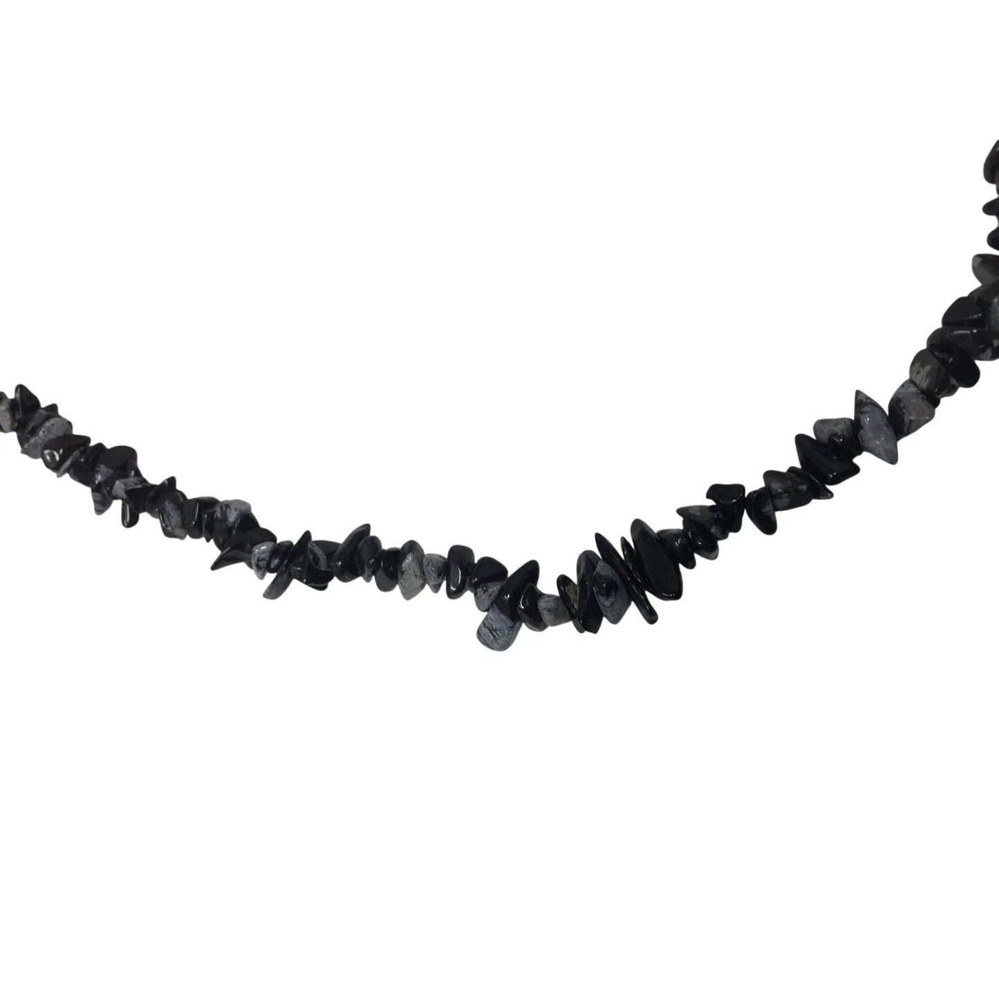 Womens Black and Grey Gemstone Chip/Shell Necklace - A+ Stuff - Necklace - A+ Stuff