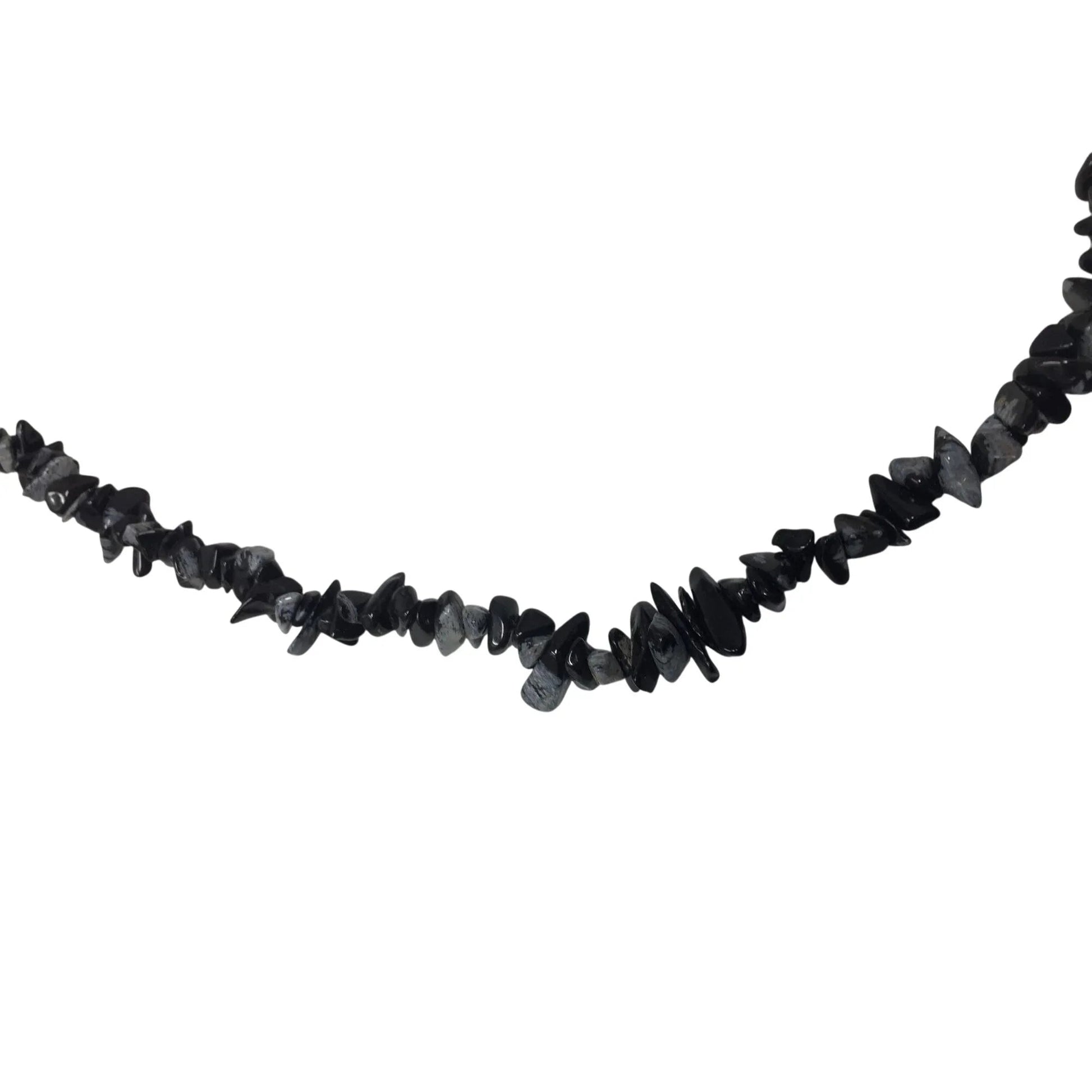 Womens Black and Grey Gemstone Chip/Shell Necklace - A+ Stuff - Necklace - A+ Stuff