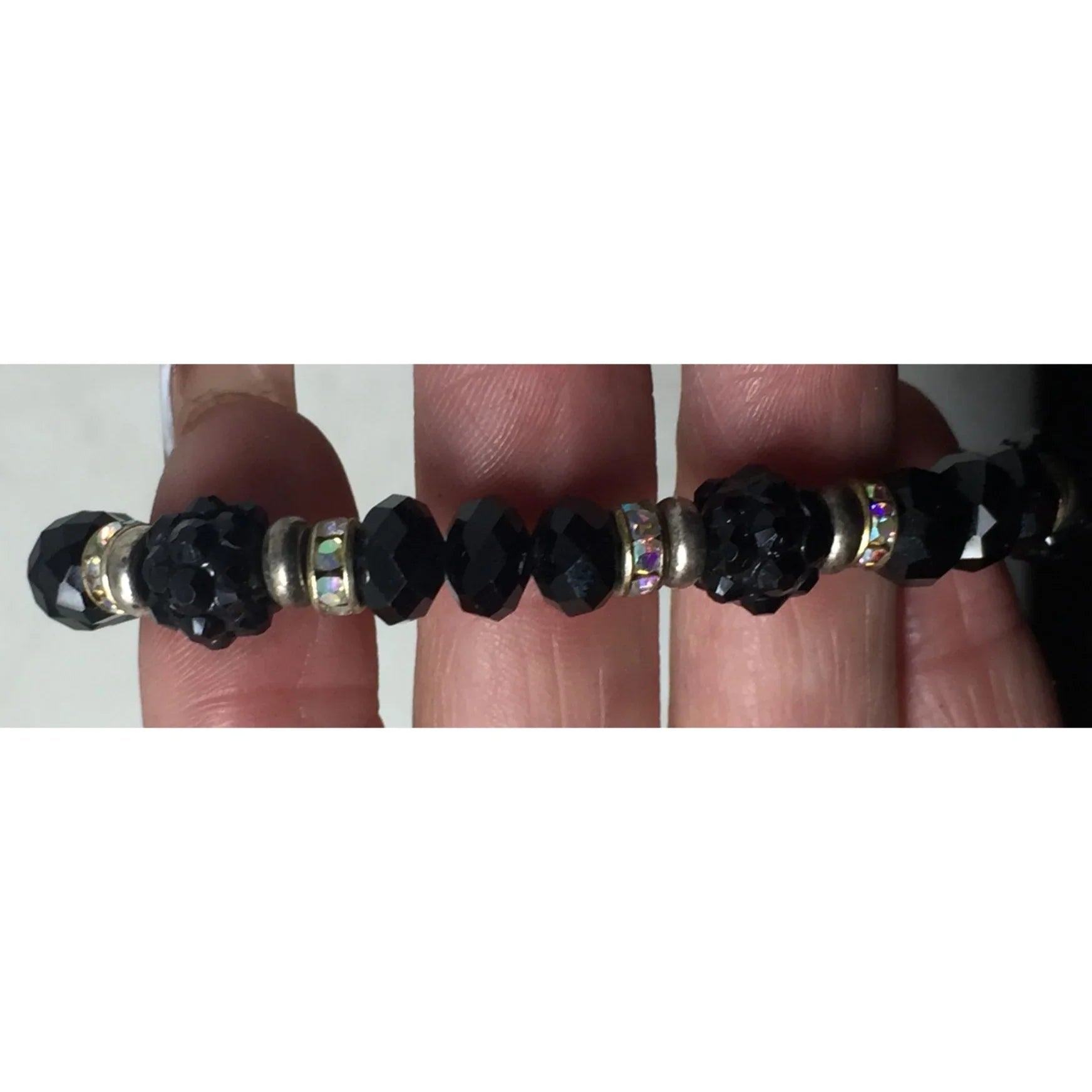 Women's Black and Silver Beaded Bracelet with Lobster Clasp - A+ Stuff - Bracelet - A+ Stuff