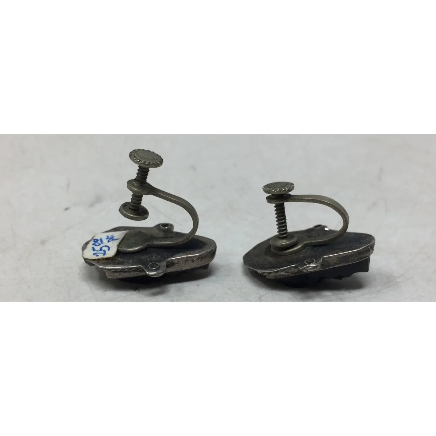 Women's Black and Silver Tone Screw Back Clip on Earrings - A+ Stuff - Earrings - A+ Stuff