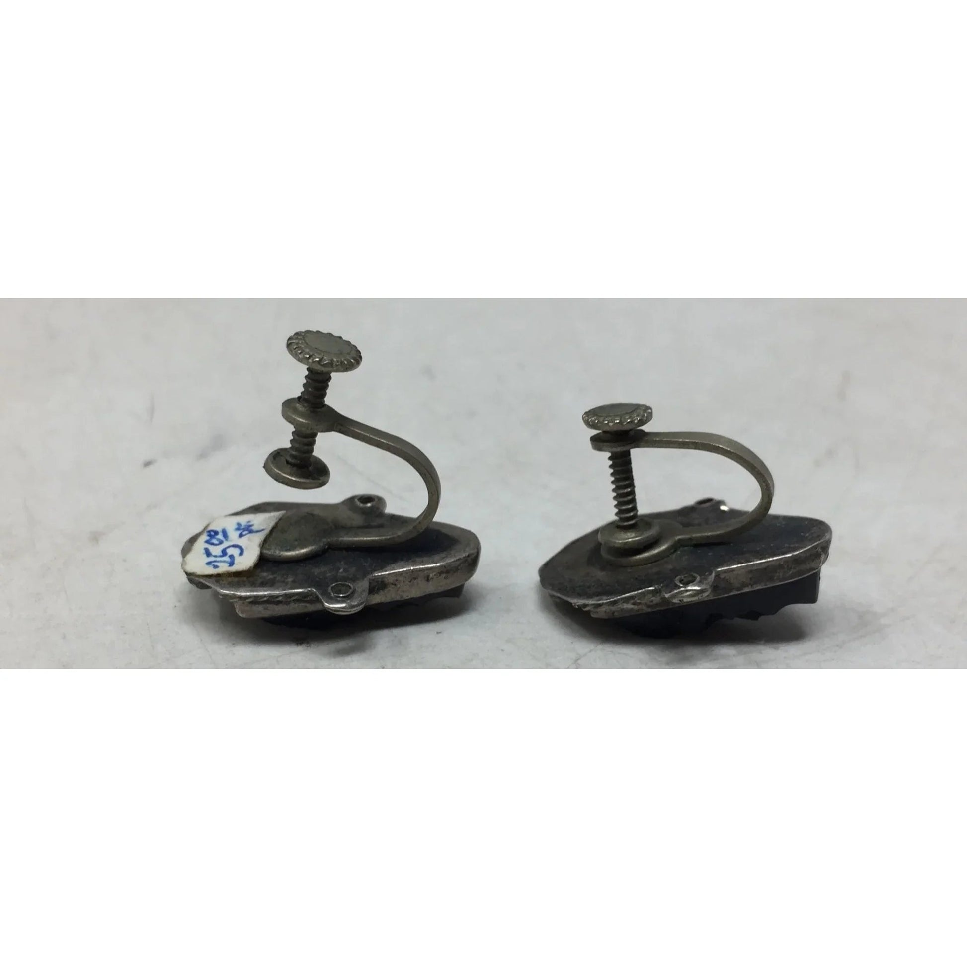 Women's Black and Silver Tone Screw Back Clip on Earrings - A+ Stuff - Earrings - A+ Stuff