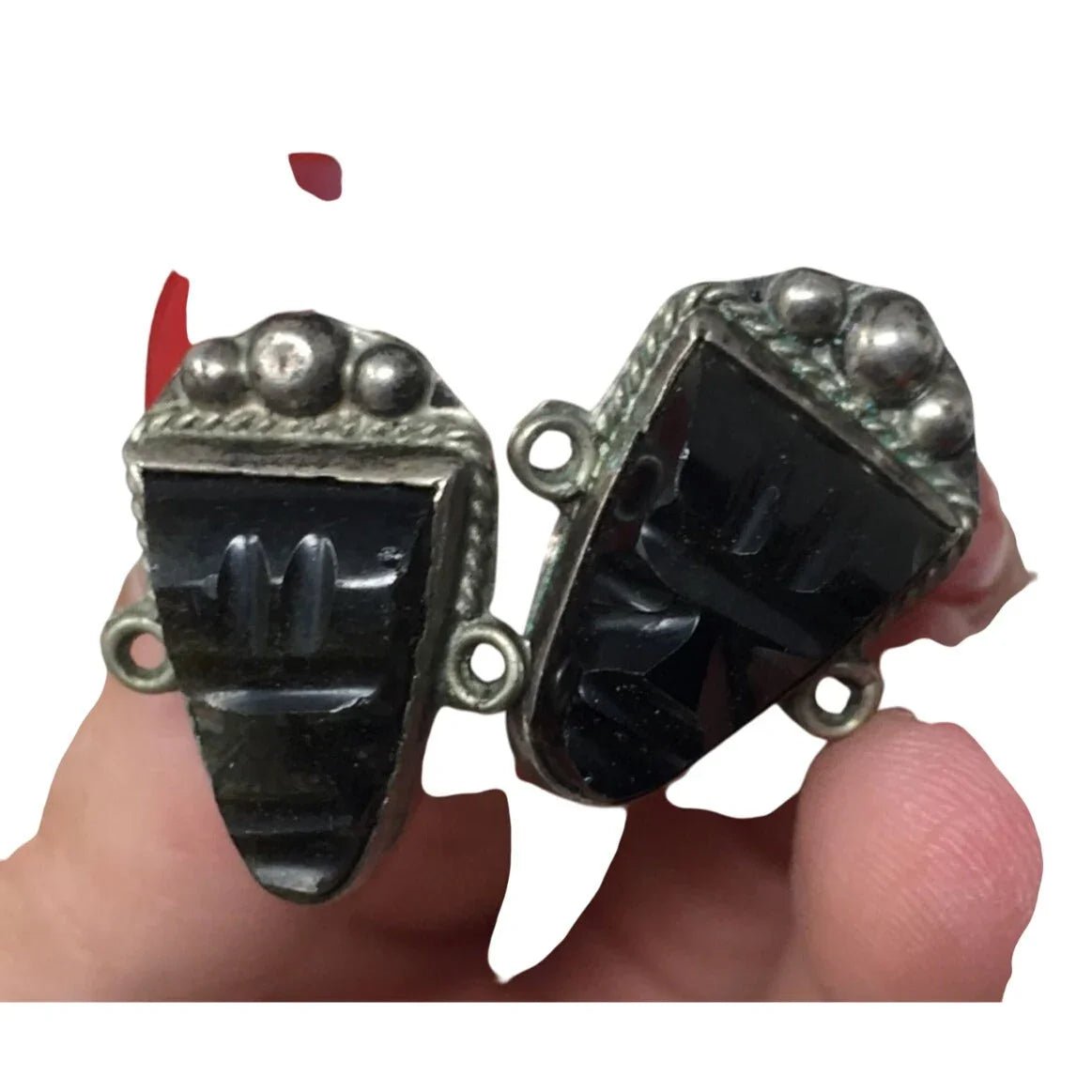 Women's Black and Silver Tone Screw Back Clip on Earrings - A+ Stuff - Earrings - A+ Stuff
