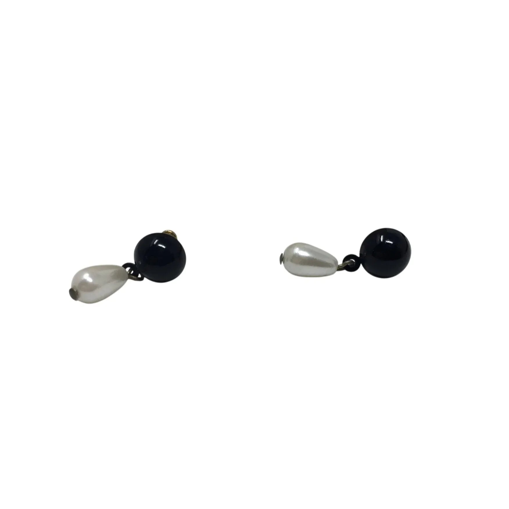 Women's Black and White Dangle Earrings with Backs - A+ Stuff - Earrings - A+ Stuff