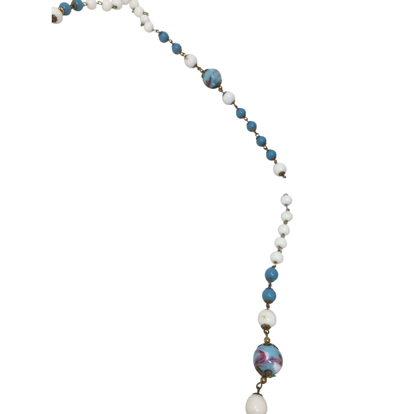 Women's Blue and White Beaded Necklace and Extra Beads/Pieces - A+ Stuff - Necklace - A+ Stuff