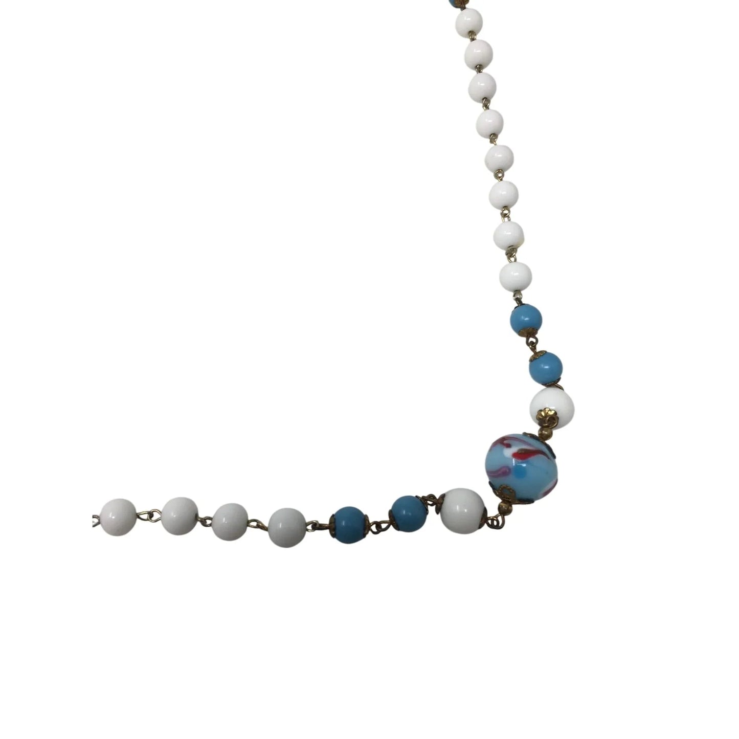 Women's Blue and White Beaded Necklace and Extra Beads/Pieces - A+ Stuff - Necklace - A+ Stuff