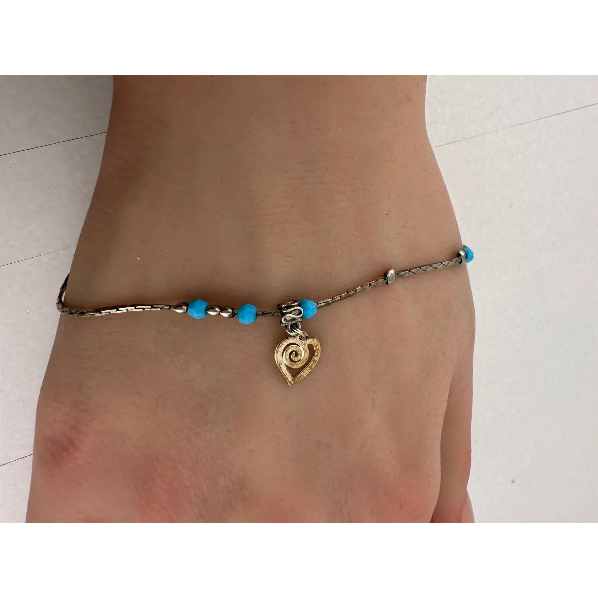 Womens Blue Bead Charm Bracelets/Anklets (2) with Clasps - A+ Stuff - Jewelry - A+ Stuff