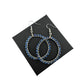 Womens Blue & Silver Hoop Earrings with Green Jewelry Pouch - A+ Stuff - Earrings - A+ Stuff