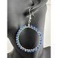 Womens Blue & Silver Hoop Earrings with Green Jewelry Pouch - A+ Stuff - Earrings - A+ Stuff