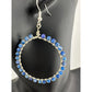 Womens Blue & Silver Hoop Earrings with Green Jewelry Pouch - A+ Stuff - Earrings - A+ Stuff