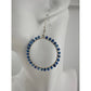 Womens Blue & Silver Hoop Earrings with Green Jewelry Pouch - A+ Stuff - Earrings - A+ Stuff