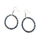 Womens Blue & Silver Hoop Earrings with Green Jewelry Pouch - A+ Stuff - Earrings - A+ Stuff