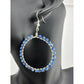 Womens Blue & Silver Hoop Earrings with Green Jewelry Pouch - A+ Stuff - Earrings - A+ Stuff