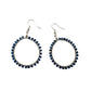 Womens Blue & Silver Hoop Earrings with Green Jewelry Pouch - A+ Stuff - Earrings - A+ Stuff