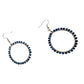 Womens Blue & Silver Hoop Earrings with Green Jewelry Pouch - A+ Stuff - Earrings - A+ Stuff