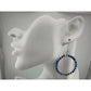 Womens Blue & Silver Hoop Earrings with Green Jewelry Pouch - A+ Stuff - Earrings - A+ Stuff