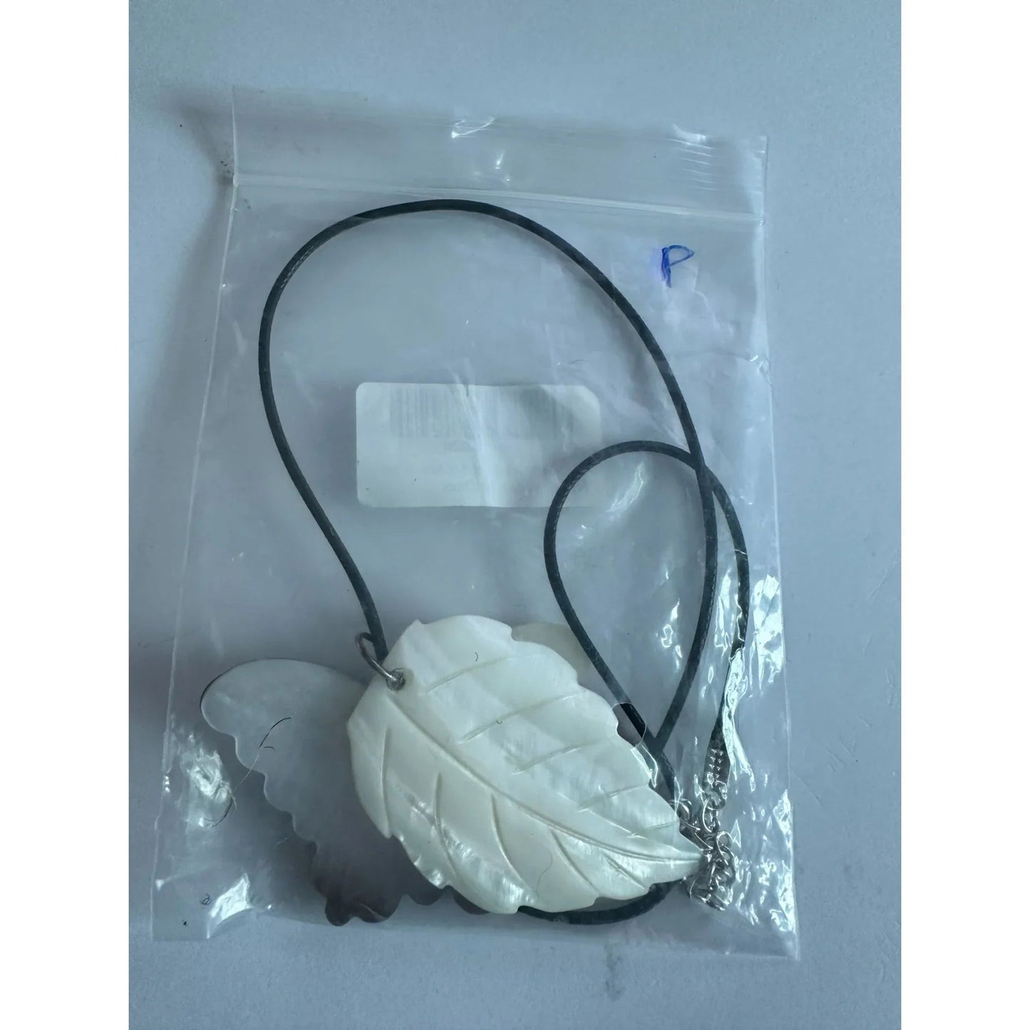 Women's Carved Shell Butterfly and Leaf Pendant Necklace - A+ Stuff - Necklace - A+ Stuff