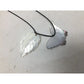Women's Carved Shell Butterfly and Leaf Pendant Necklace - A+ Stuff - Necklace - A+ Stuff